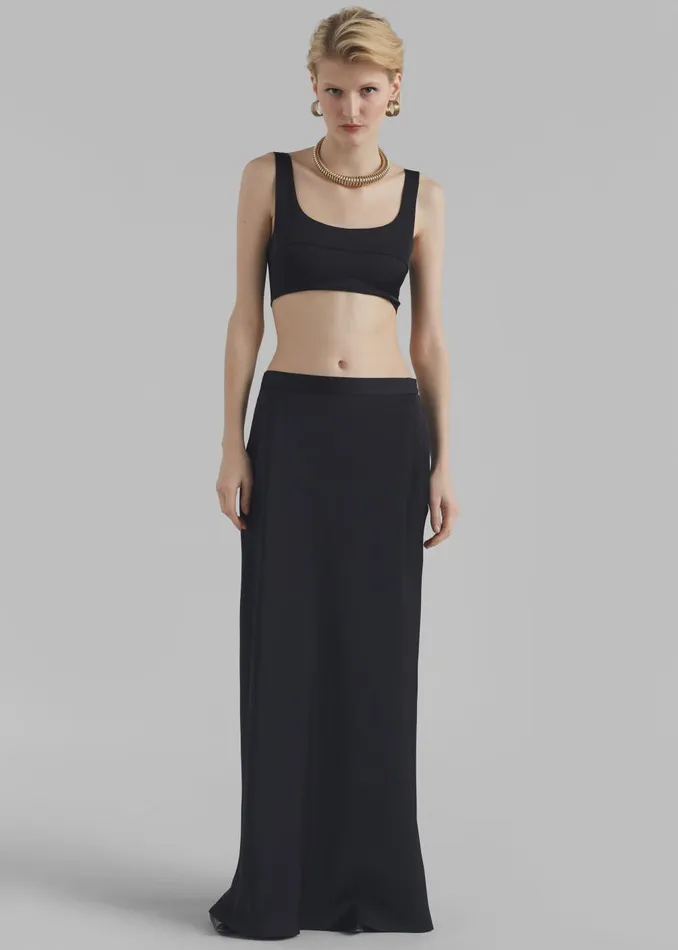 Women Ada Satin Skirt 8211 Black The Frankie Shop Bottoms