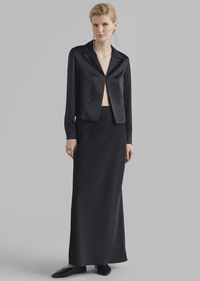 Women Ada Satin Skirt 8211 Black The Frankie Shop Bottoms