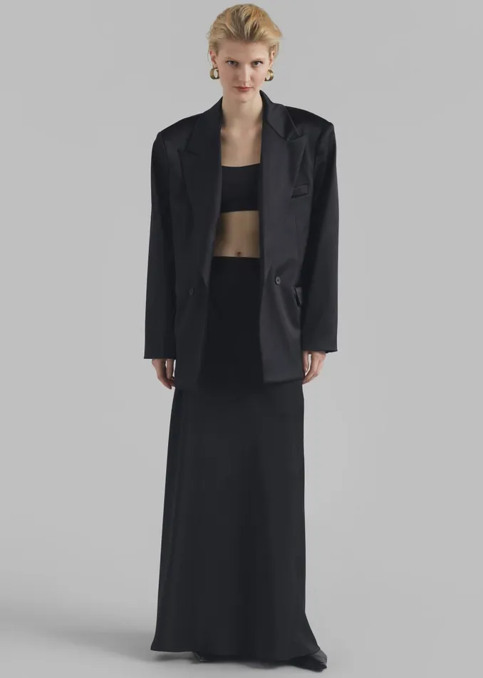 Women Ada Satin Skirt 8211 Black The Frankie Shop Bottoms