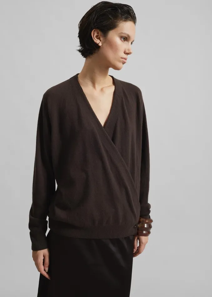 Women Albi Wrap Cardigan 8211 Brown The Frankie Shop Knitwear