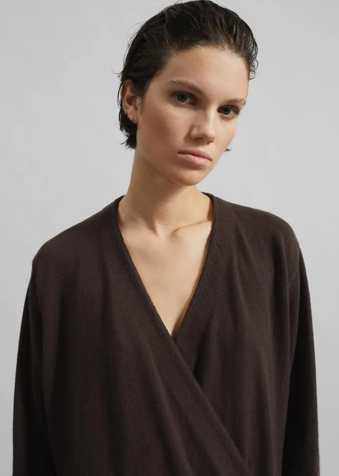 Women Albi Wrap Cardigan 8211 Brown The Frankie Shop Knitwear