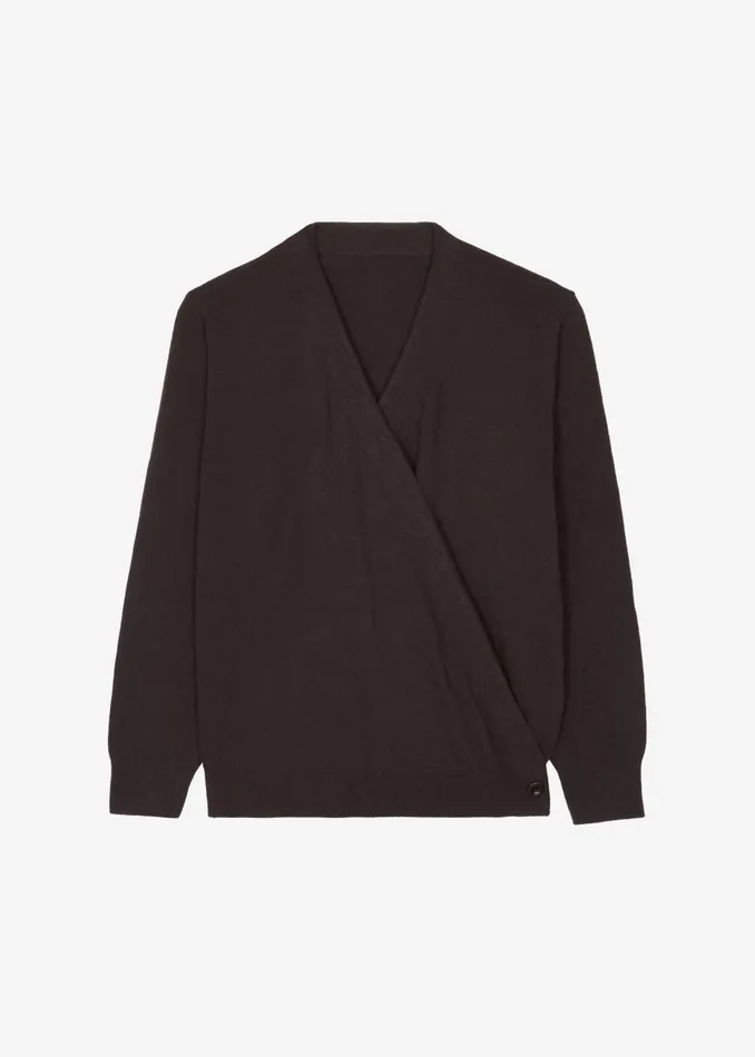 Women Albi Wrap Cardigan 8211 Brown The Frankie Shop Knitwear