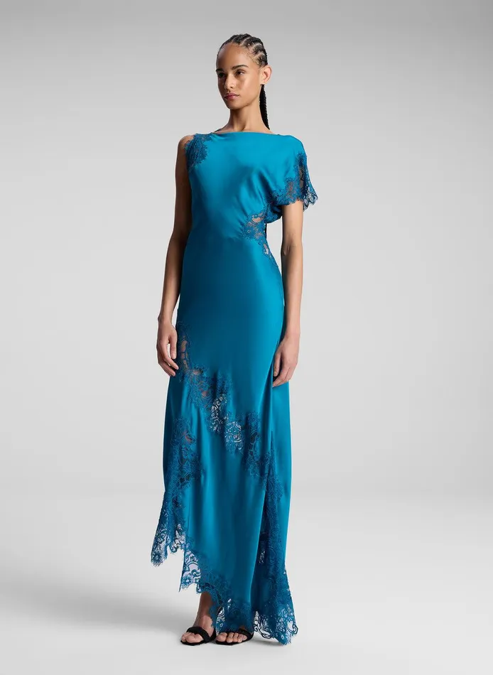 Women Alessia Satin And Lace Maxi Dress Bright Flourite ALC Dresses