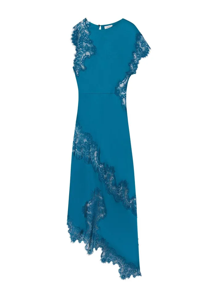 Women Alessia Satin And Lace Maxi Dress Bright Flourite ALC Dresses