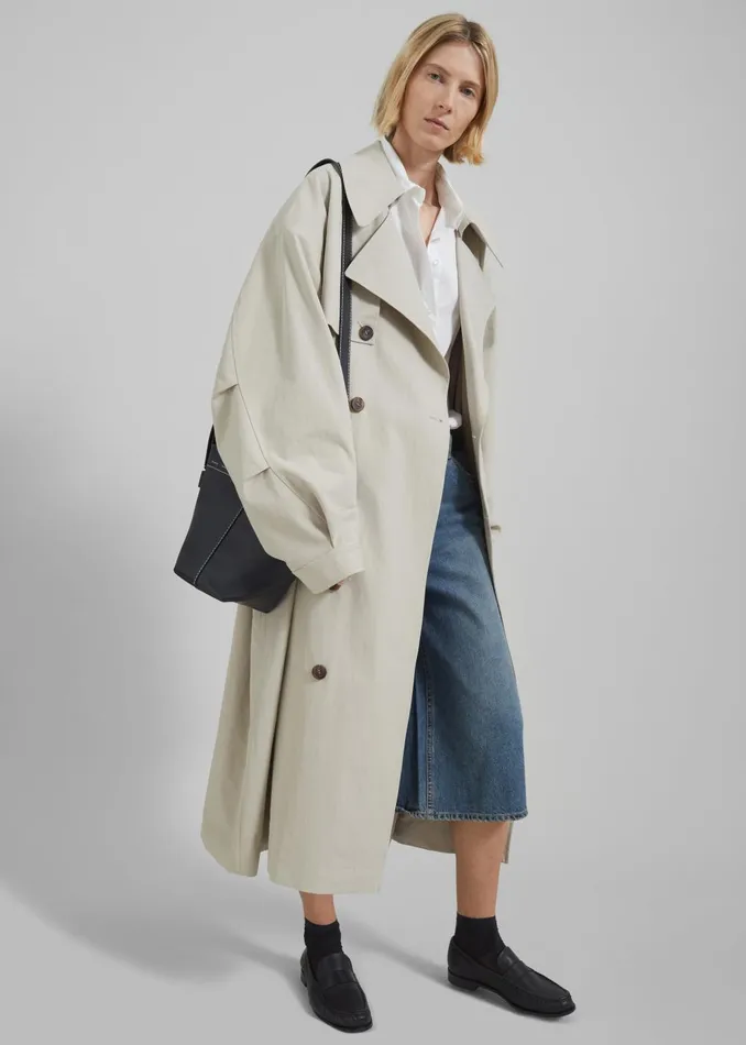 Women Anika Double Breasted Trench Coat 8211 Beige The Frankie Shop Outerwear