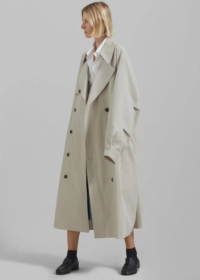 Women Anika Double Breasted Trench Coat 8211 Beige The Frankie Shop Outerwear