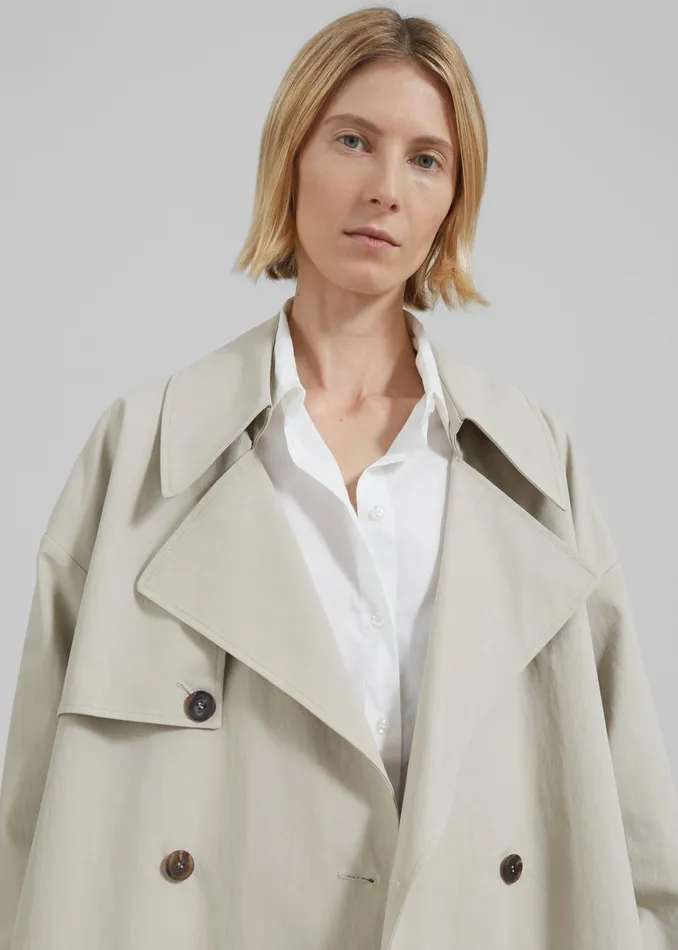 Women Anika Double Breasted Trench Coat 8211 Beige The Frankie Shop Outerwear