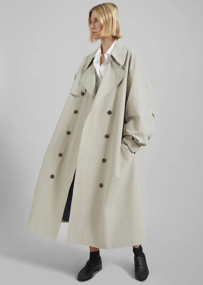 Women Anika Double Breasted Trench Coat 8211 Beige The Frankie Shop Outerwear
