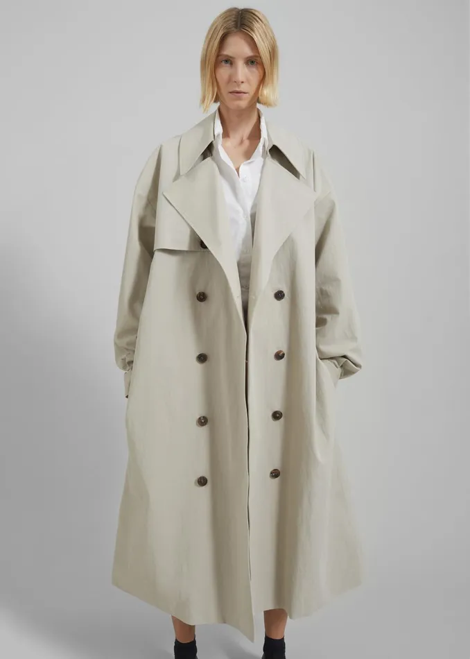 Women Anika Double Breasted Trench Coat 8211 Beige The Frankie Shop Outerwear