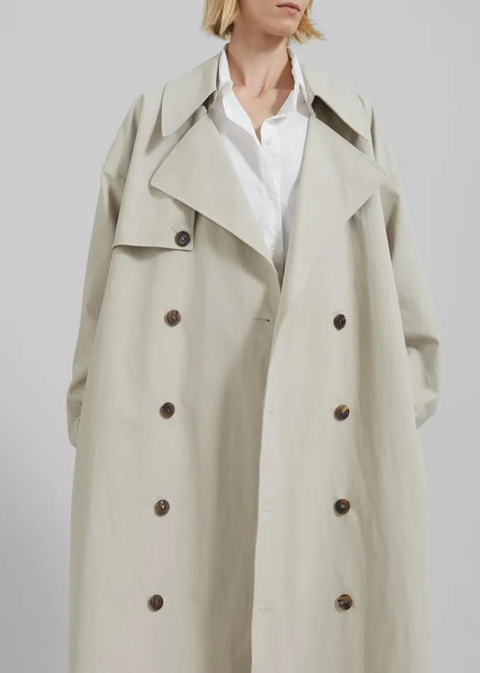 Women Anika Double Breasted Trench Coat 8211 Beige The Frankie Shop Outerwear