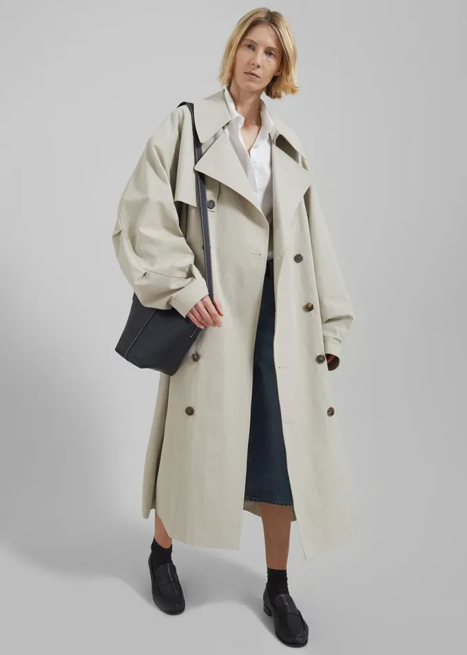 Women Anika Double Breasted Trench Coat 8211 Beige The Frankie Shop Outerwear