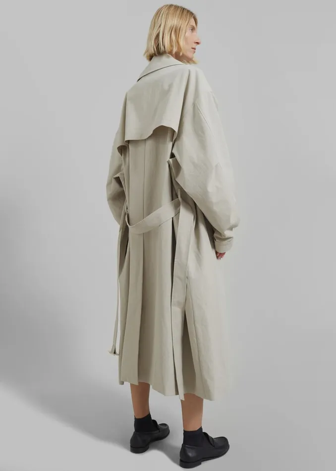Women Anika Double Breasted Trench Coat 8211 Beige The Frankie Shop Outerwear
