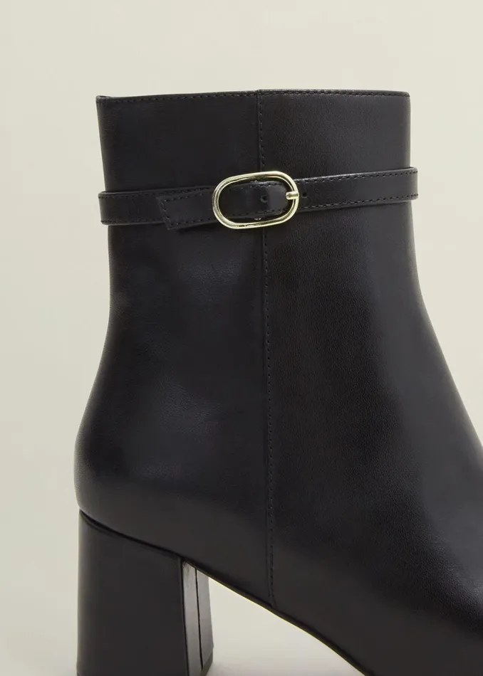 Women Ankle Boots Hobbs Gabriella Leather Ankle Boots Black