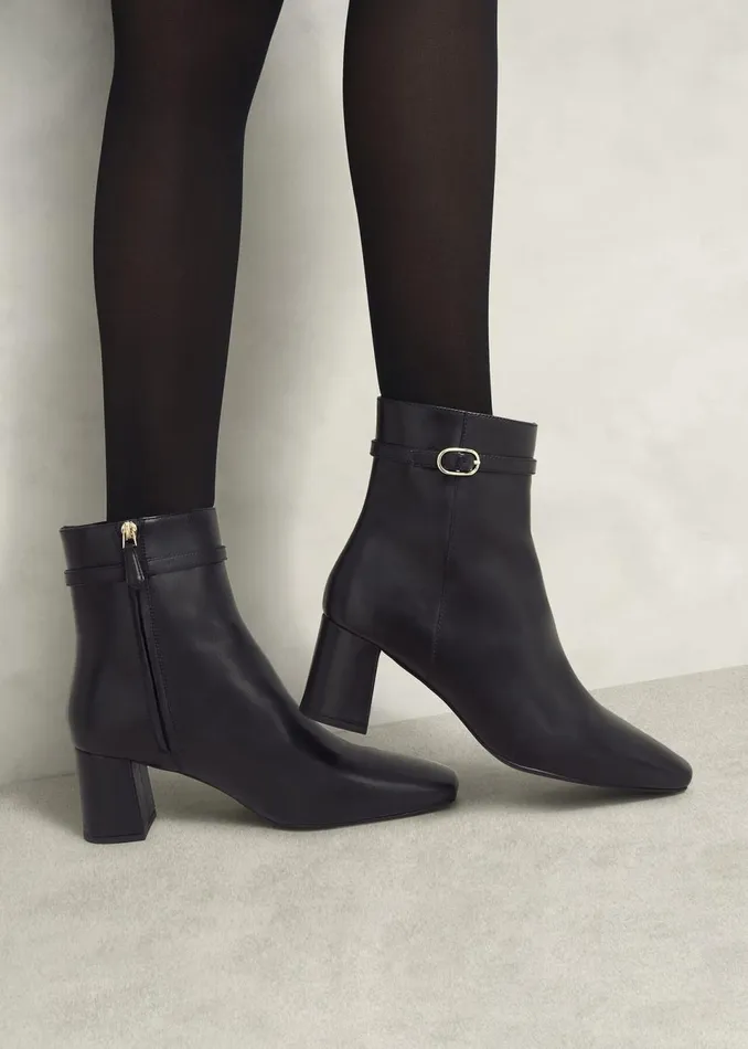 Women Ankle Boots Hobbs Gabriella Leather Ankle Boots Black