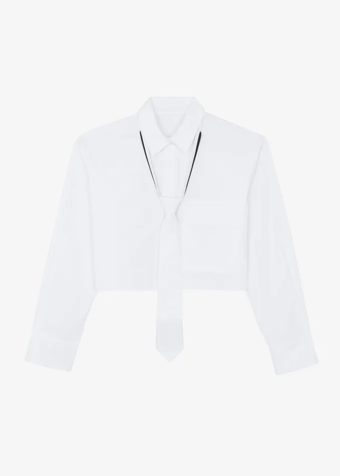 Women Annie Necktie Shirt 8211 White The Frankie Shop Tops