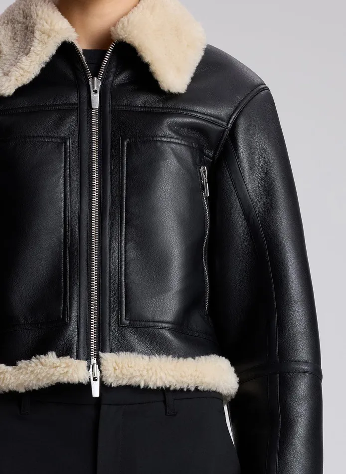 Women Avery Faux Shearling Jacket Blackchampagne ALC Jackets and Coats