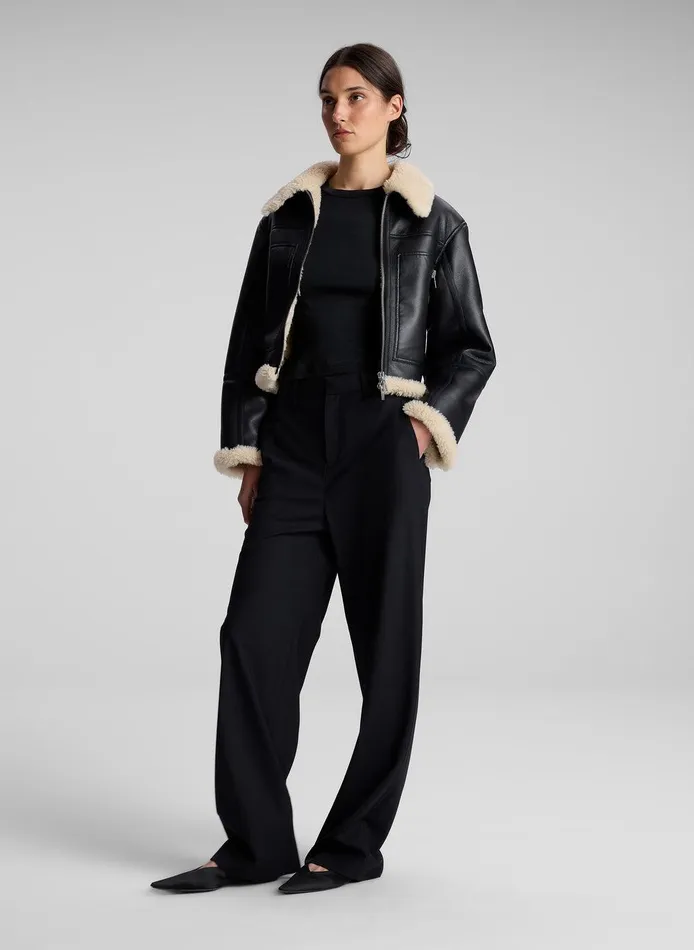 Women Avery Faux Shearling Jacket Blackchampagne ALC Jackets and Coats