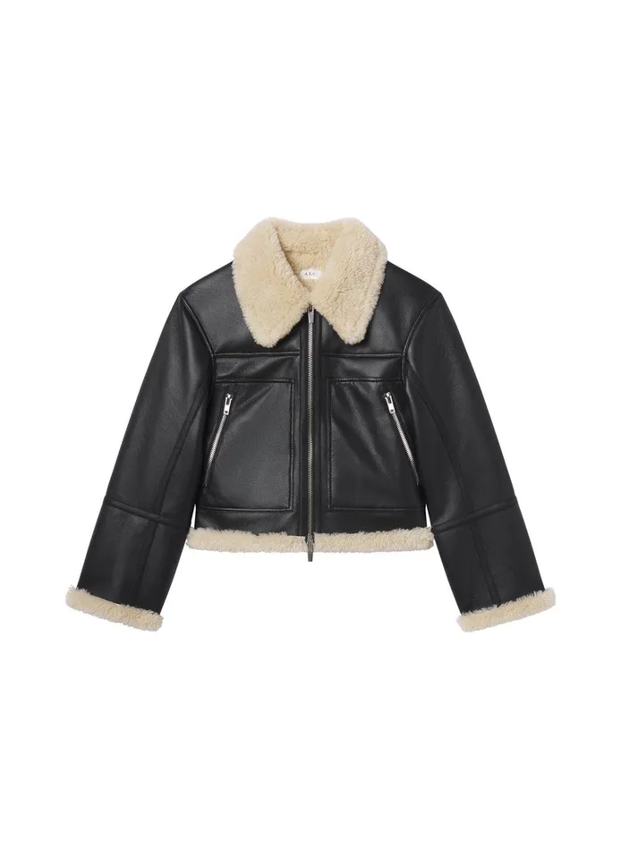 Women Avery Faux Shearling Jacket Blackchampagne ALC Jackets and Coats