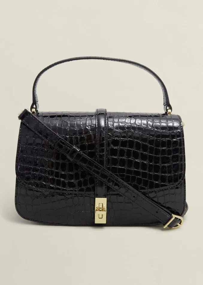 Women Bags Hobbs Larissa Leather Crossbody Bag Black