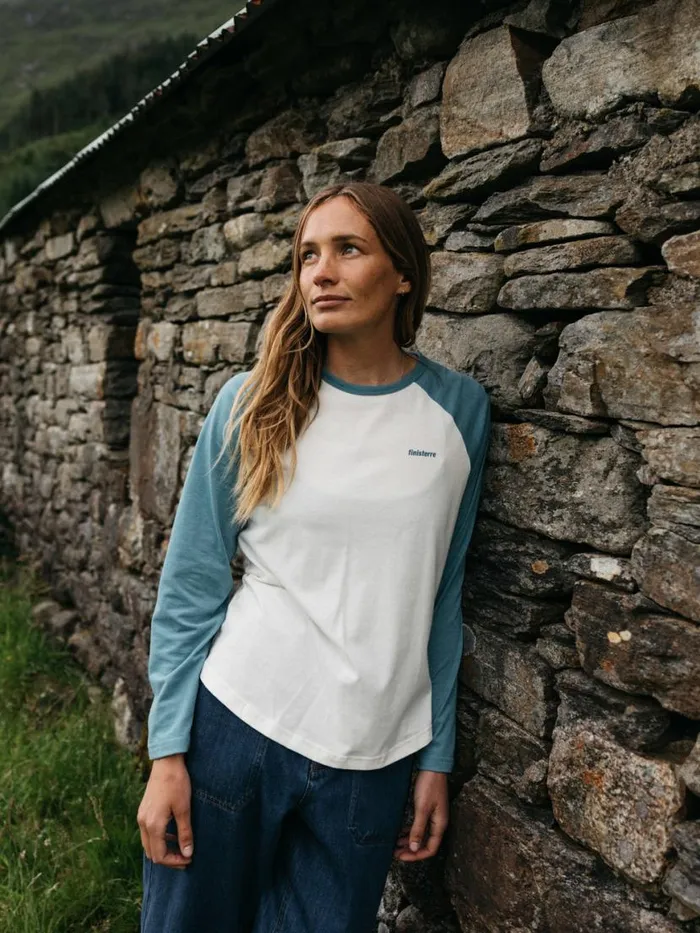 Women Bailey Long Sleeve TShirt Ecruocean Storm Finisterre Tops and Shirts