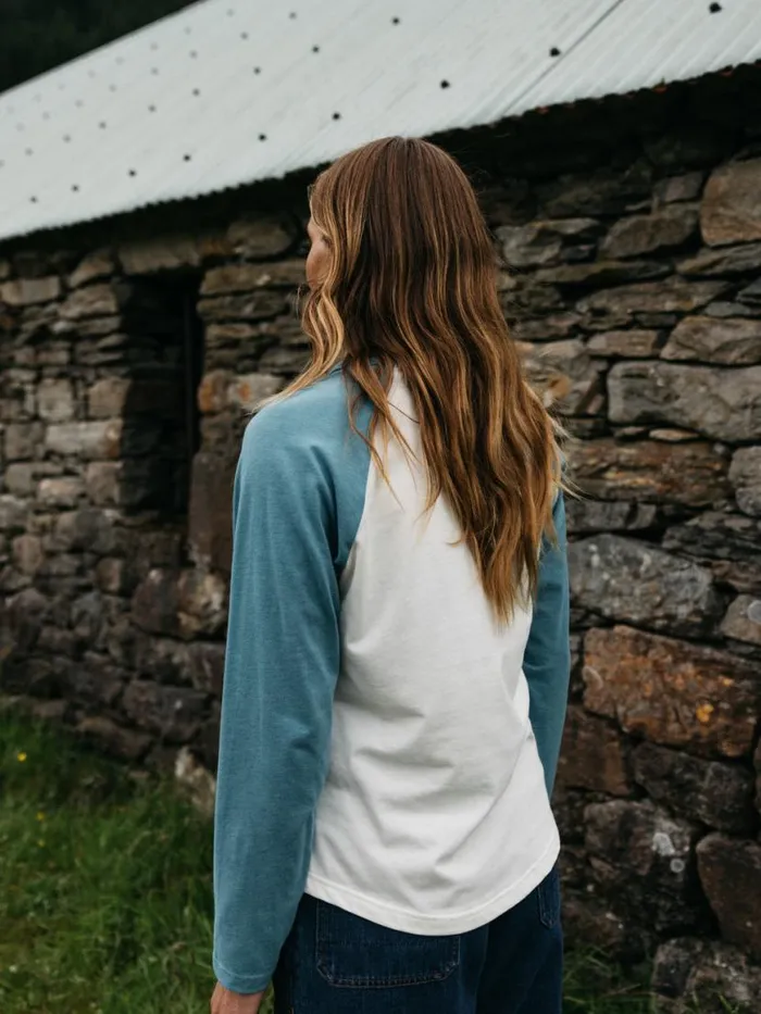 Women Bailey Long Sleeve TShirt Ecruocean Storm Finisterre Tops and Shirts