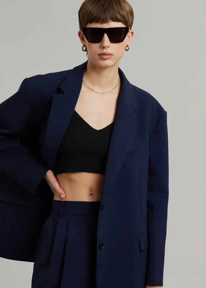Women Bea Blazer 8211 Midnight Blue The Frankie Shop Outerwear