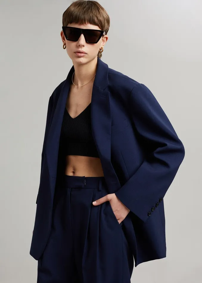 Women Bea Blazer 8211 Midnight Blue The Frankie Shop Outerwear