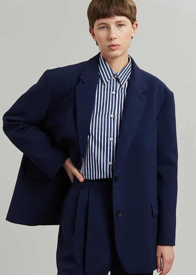 Women Bea Blazer 8211 Midnight Blue The Frankie Shop Outerwear