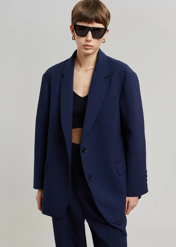 Women Bea Blazer 8211 Midnight Blue The Frankie Shop Outerwear
