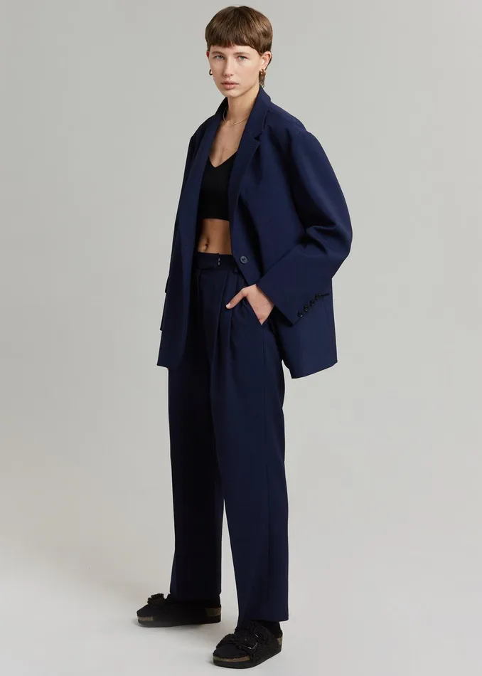 Women Bea Blazer 8211 Midnight Blue The Frankie Shop Outerwear