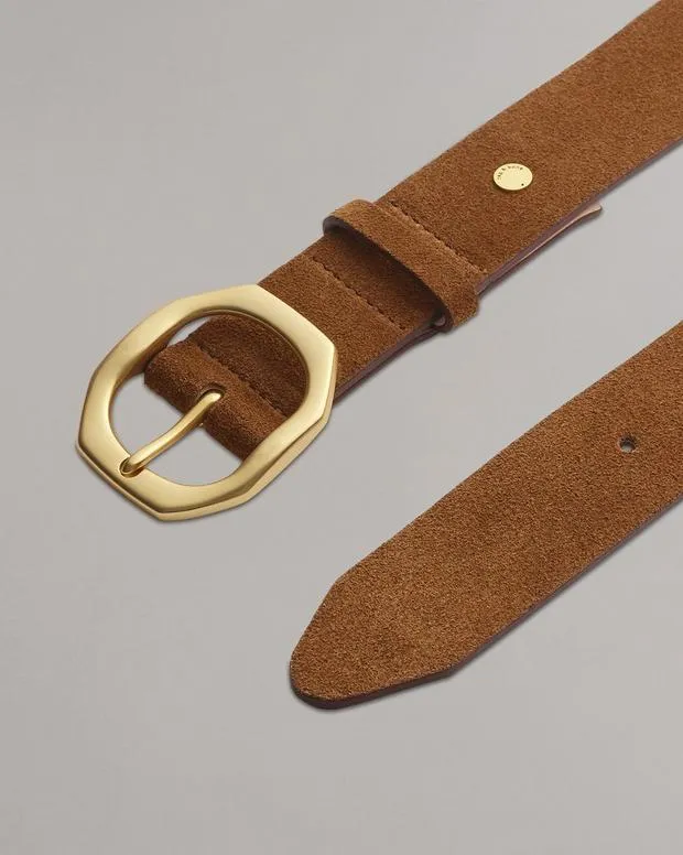 Women Belts Rag and Bone Audrey Suede Belt Brownwood Suede