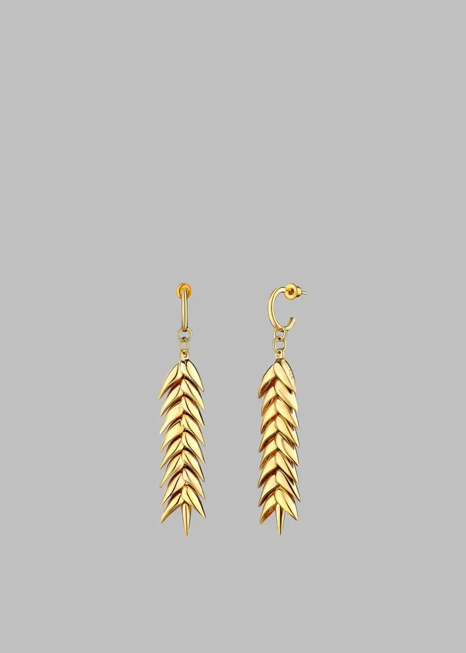 Women Bevza Spikelet Medium Earrings 8211 Gold The Frankie Shop