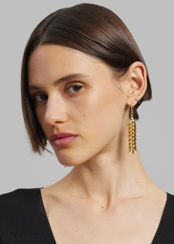 Women Bevza Spikelet Medium Earrings 8211 Gold The Frankie Shop