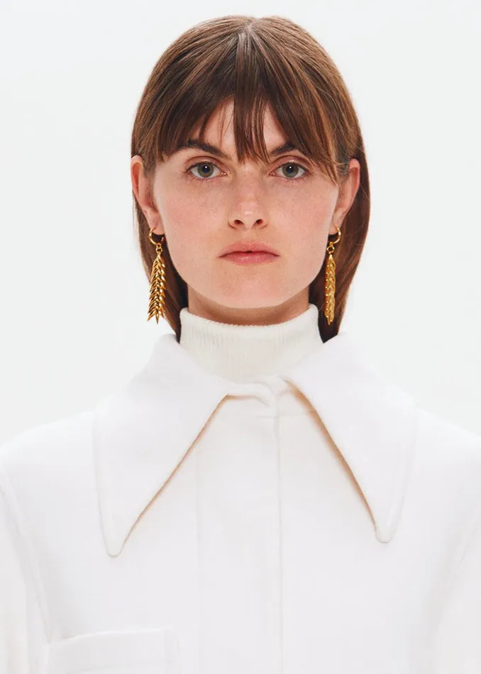 Women Bevza Spikelet Medium Earrings 8211 Gold The Frankie Shop