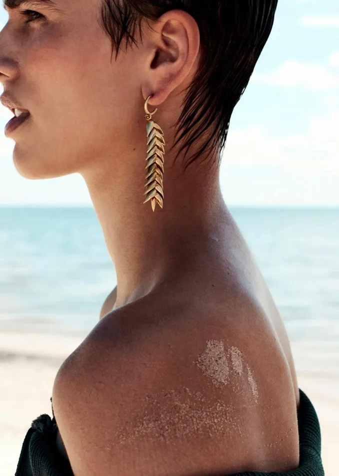 Women Bevza Spikelet Medium Earrings 8211 Gold The Frankie Shop