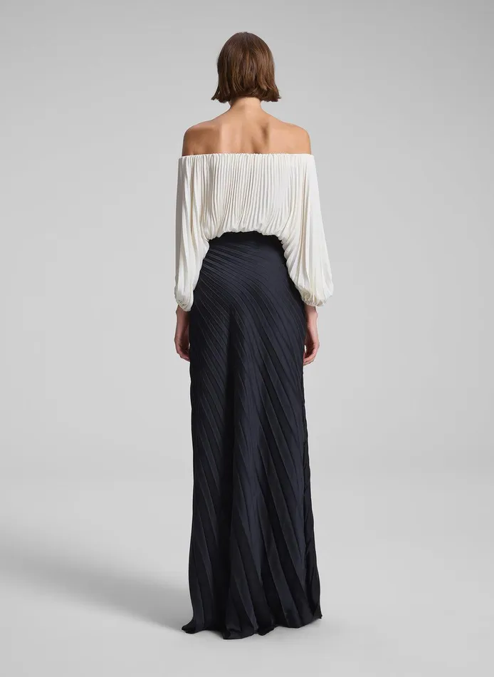 Women Bianca Pleated Maxi Skirt Black ALC Skirts