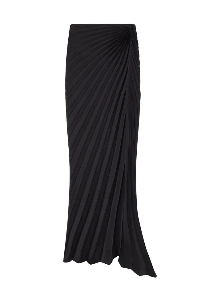 Women Bianca Pleated Maxi Skirt Black ALC Skirts