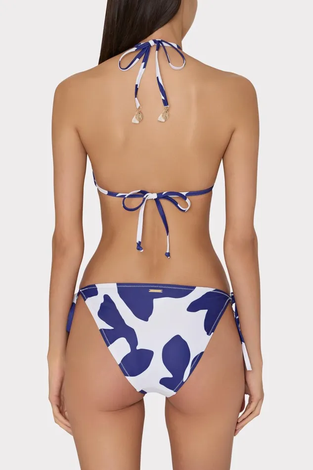 Women Bikinis Milly Grand Foliage Triangle Bikini Top Navywhite