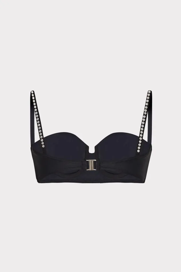 Women Bikinis Milly Heat Set Embellishment Bikini Top Black
