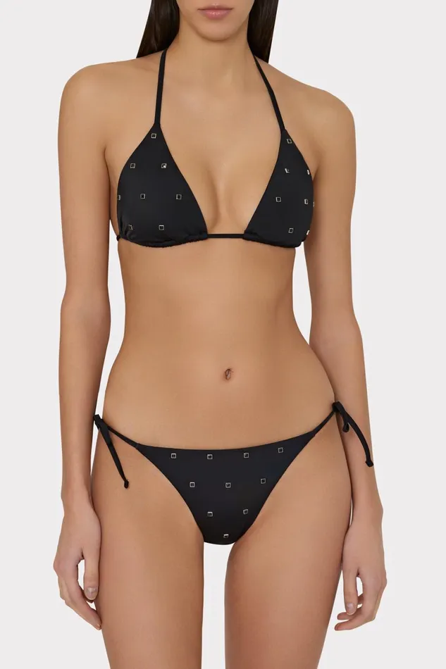 Women Bikinis Milly Millie Diamond Heat Set Triangle Bikini Top Black Women Bikinis Milly Millie Diamond Heat Set Triangle Bikini Top Black