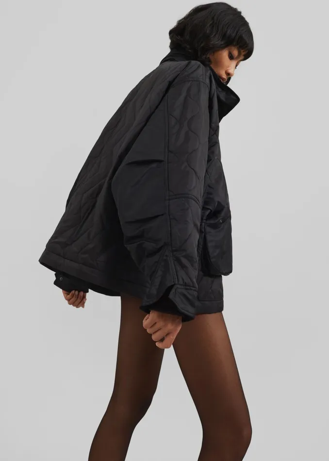Women Birka Quilted Jacket 8211 Black The Frankie Shop Outerwear