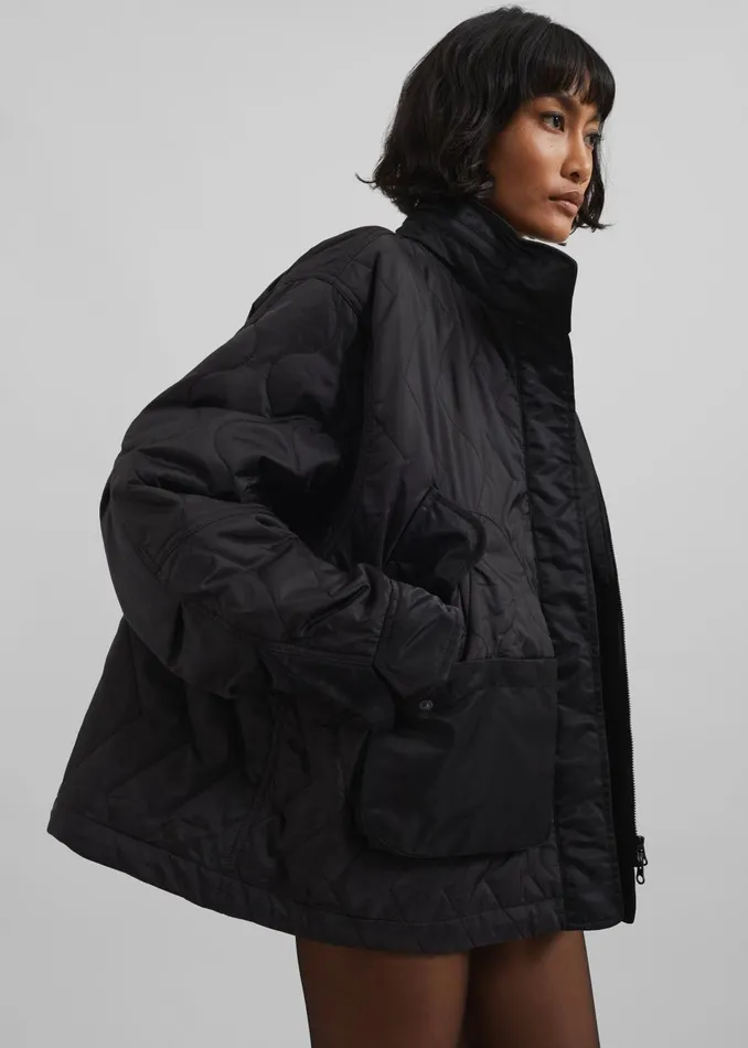 Women Birka Quilted Jacket 8211 Black The Frankie Shop Outerwear