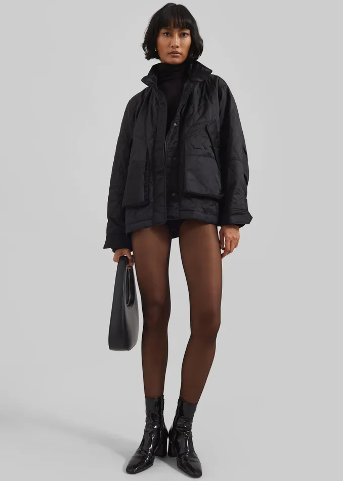 Women Birka Quilted Jacket 8211 Black The Frankie Shop Outerwear