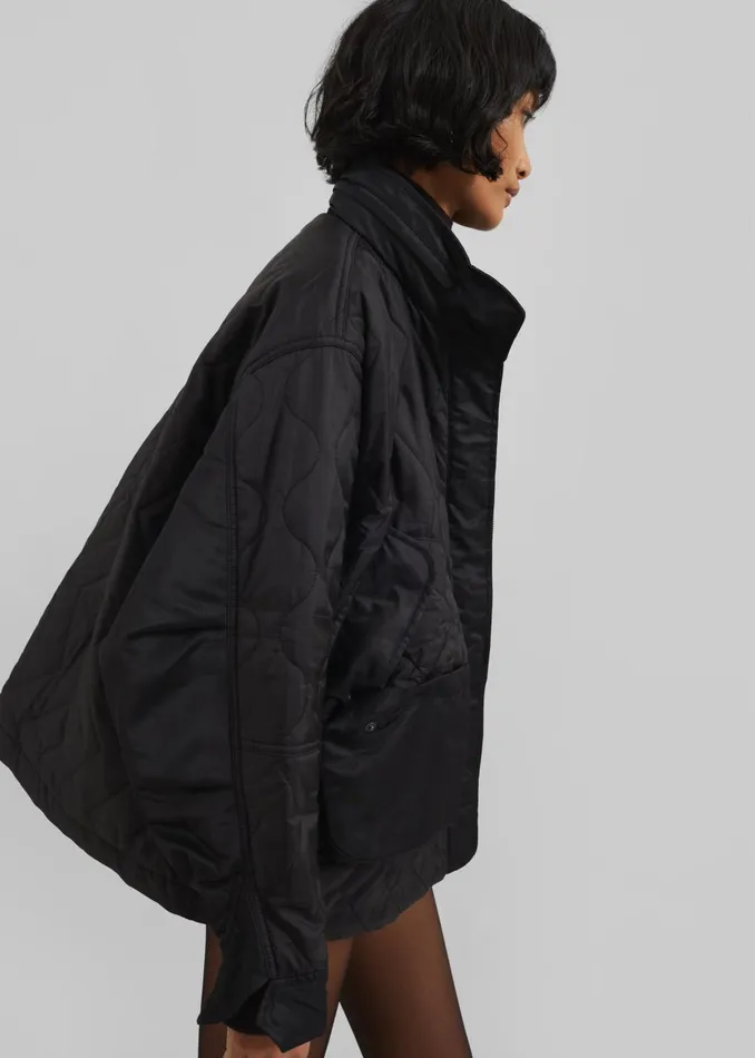 Women Birka Quilted Jacket 8211 Black The Frankie Shop Outerwear