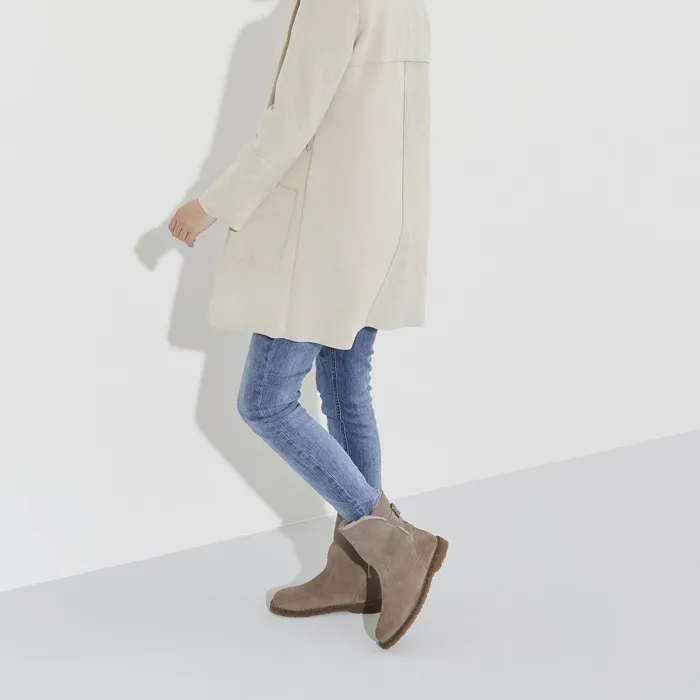 Women Birkenstock Boots Uppsala Shearling Gray Taupe