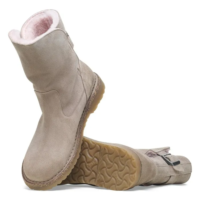 Women Birkenstock Boots Uppsala Shearling Gray Taupe