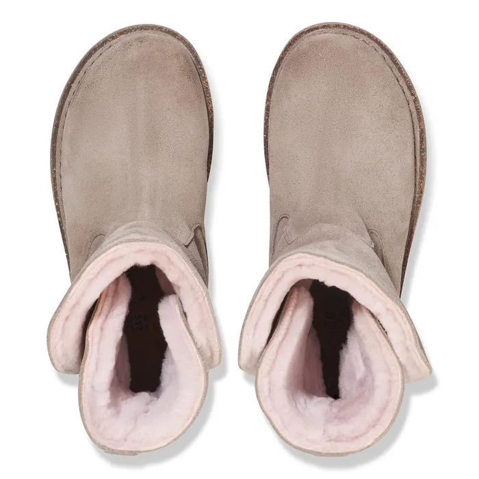 Women Birkenstock Boots Uppsala Shearling Gray Taupe