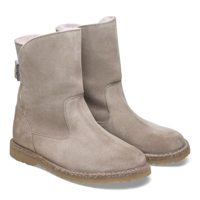 Women Birkenstock Boots Uppsala Shearling Gray Taupe