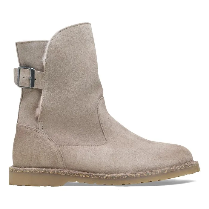 Women Birkenstock Boots Uppsala Shearling Gray Taupe