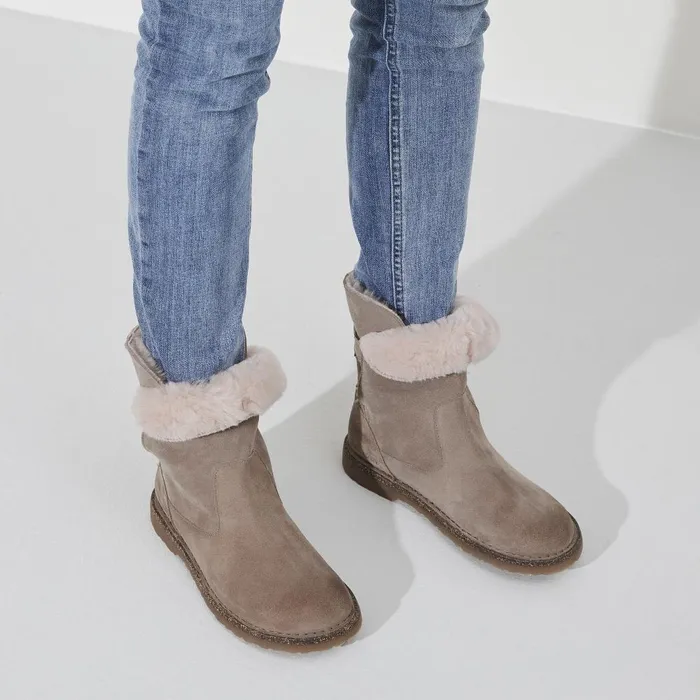 Women Birkenstock Boots Uppsala Shearling Gray Taupe